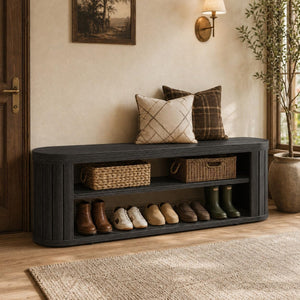 47" 2-Tier Entryway Shoe Bench