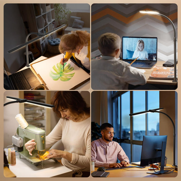 LED Desk Lamp with Clamp & Remote Control