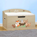 Personalized Woodland Creatures Toy Box with Soft-Close Lid