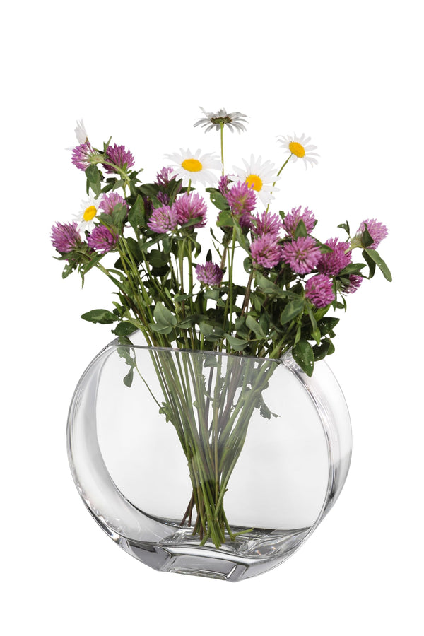 Clear Round Glass Vase 9.25" – Heavy Durable European Crystal