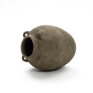 Rustic Terracotta Ceramic Vase – Round Brown Clay Floor Vase