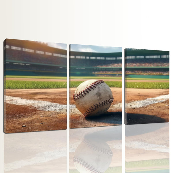 Baseball Canvas Wall Art Set of 3