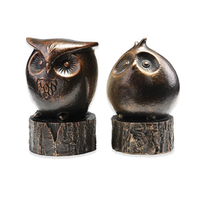Owl Bookends Resin Antique Bronze