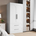 2-in-1 Wooden Armoire Wardrobe Closet with Drawers