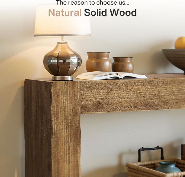 63-Inch Solid Wood Console Table