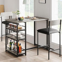 3-Piece Counter Height Dining Table Set with 2 Velvet Bar Stools
