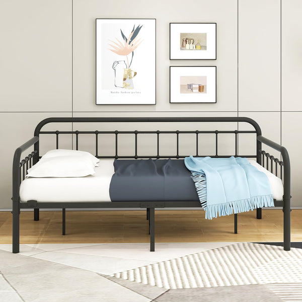 Twin Metal Daybed Frame with Sofa Bed Conversion