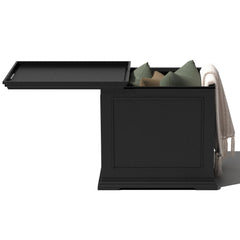 2-in-1 Outdoor Side Table with Storage Tray
