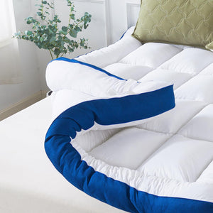 5-Inch Mattress Topper – Cotton Quilted Memory Foam Pillow Top with Elastic Straps