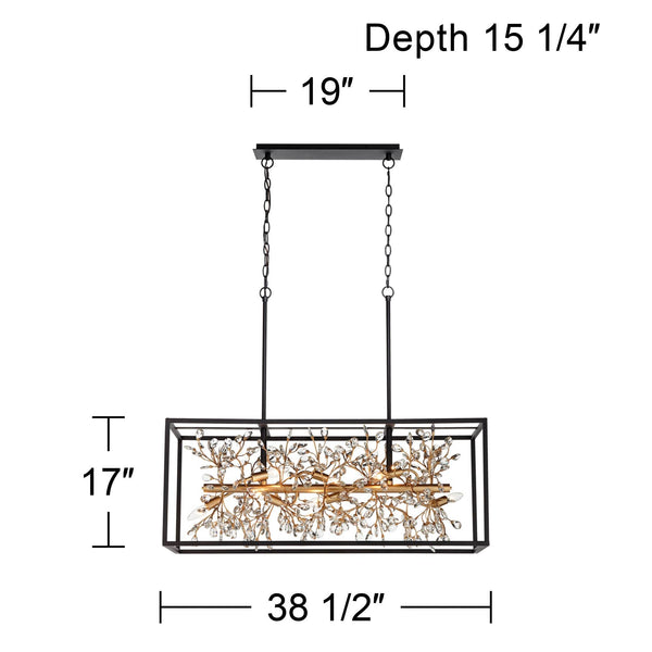 8-Light Crystal Rectangular Pendant Chandelier