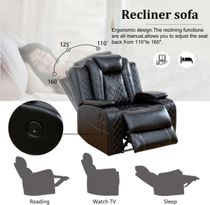 Power Recliner Sofa Set with LED Lights – 3 Piece Living Room Set