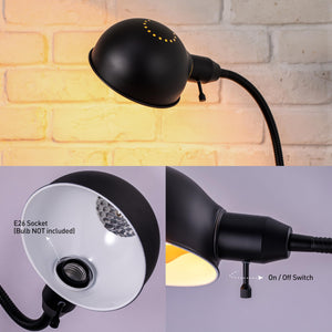 Adjustable Gooseneck Floor Lamp with Rotatable Shade