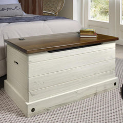 Pine Wood Storage Trunk & Entryway Bench