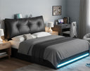 Full Size Platform Bed Frame with Storage Drawers, LED Lighting & Charging Station