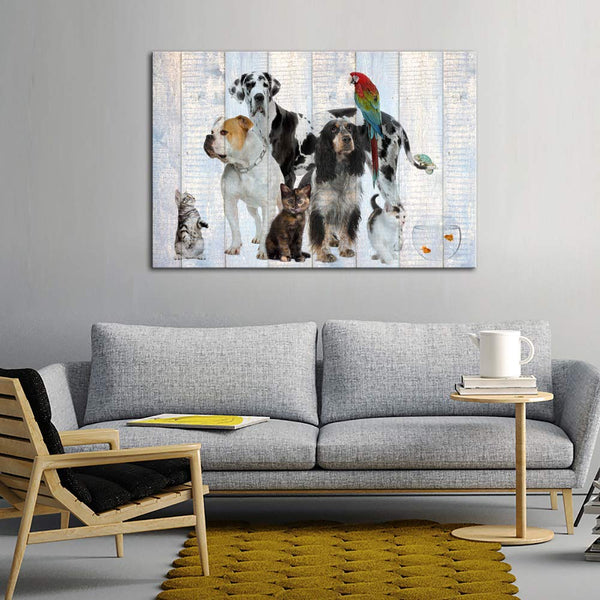 Dog & Cat Canvas Wall Art – 24x36 Landscape Print