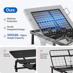 Adjustable Bed Frame with Massage, USB Ports & Wireless Remote – Twin XL / Split King