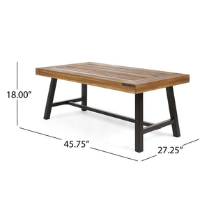 Rustic Acacia Wood Outdoor Coffee Table