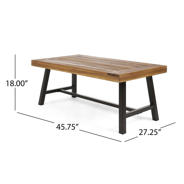 Rustic Acacia Wood Outdoor Coffee Table