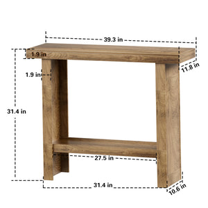 Farmhouse Console Table with Storage Shelves