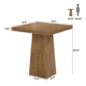 Square Bar Table – 31.5" Industrial Counter Height Pub Table