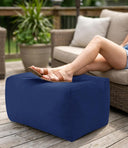 Outdoor Rectangular Ottoman Foot Rest with Shredded Foam