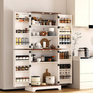 Farmhouse Kitchen Pantry Cabinet with Barn Door