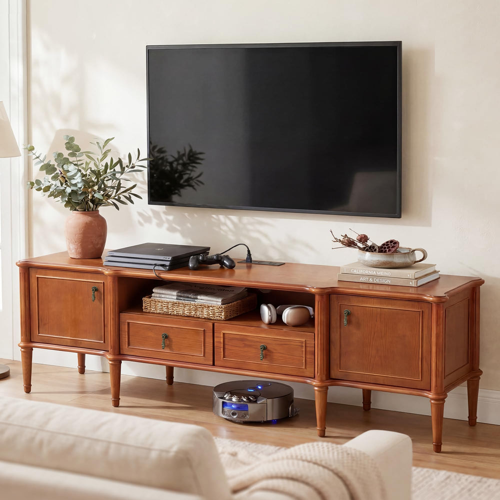 63" TV Stand with Power Outlet & Storage