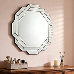 23.6" Octagon Wall Mirror with Beveled Edge