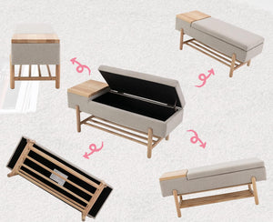 Entryway Storage Bench with Shoe Shelf
