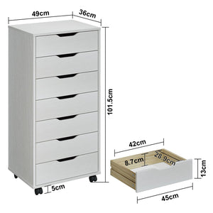 7-Drawer Mobile File Cabinet with Wheels