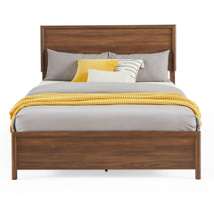 Queen Platform Bed Frame with Headboard and Wood Slat Support