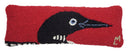 Hand-Hooked Wool Loon Lumbar Throw Pillow 8x24