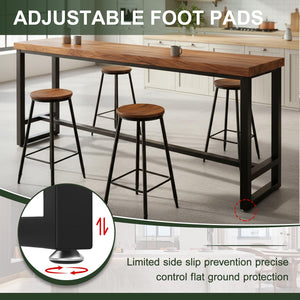 Solid Wood Bar Height Table with Metal Legs