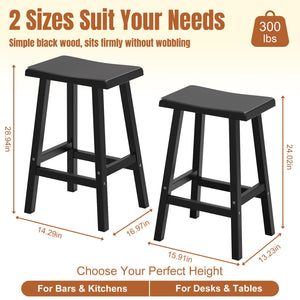Outdoor Bar Stools Set of 2 – All-Weather Resin Saddle Stool with Footrest
