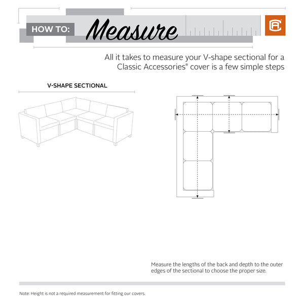 Waterproof V-Shape Patio Sectional Set Cover