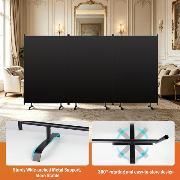 Blackout Room Divider – Freestanding Folding Privacy Screen