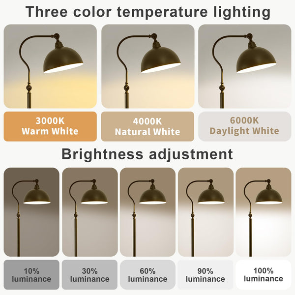Adjustable LED Reading Floor Lamp with Remote and Bluetooth Dimming