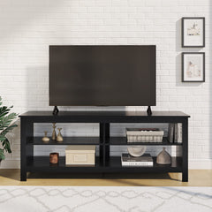 Modern TV Stand with 4 Open Shelves for TVs up to 65 Inches