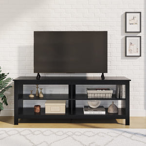 Modern TV Stand with 4 Open Shelves for TVs up to 65 Inches