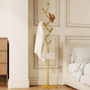 Tree-Shaped Metal Coat Rack Stand with 8 Hooks & Cast Iron Base