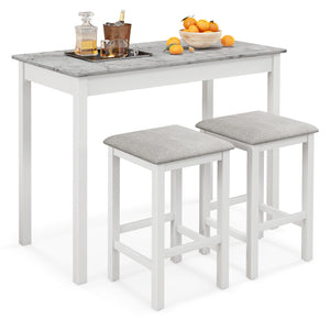 3-Piece Counter Height Dining Table Set with 2 Bar Stools