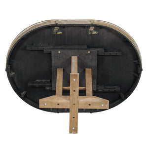 Extendable Round Dining Table with Oak Veneer Top
