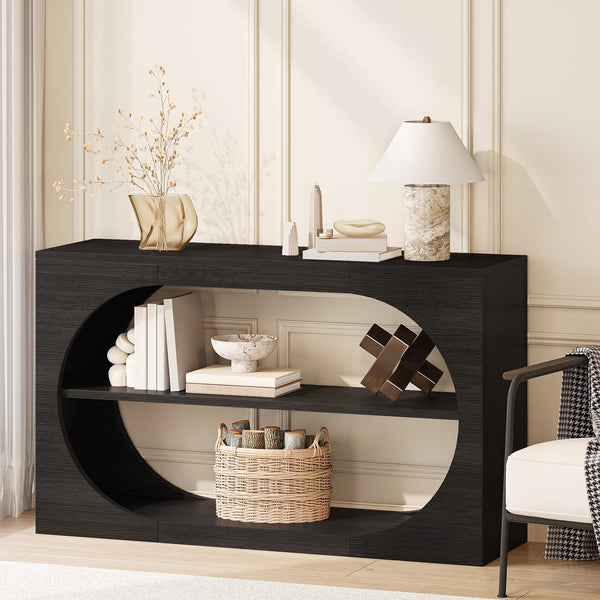 3-Tier Console Table with Storage Shelves