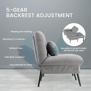 Convertible Futon Sofa Bed with Adjustable Backrest