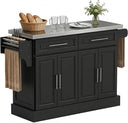 Rolling Kitchen Island Cart with Stainless Steel Top