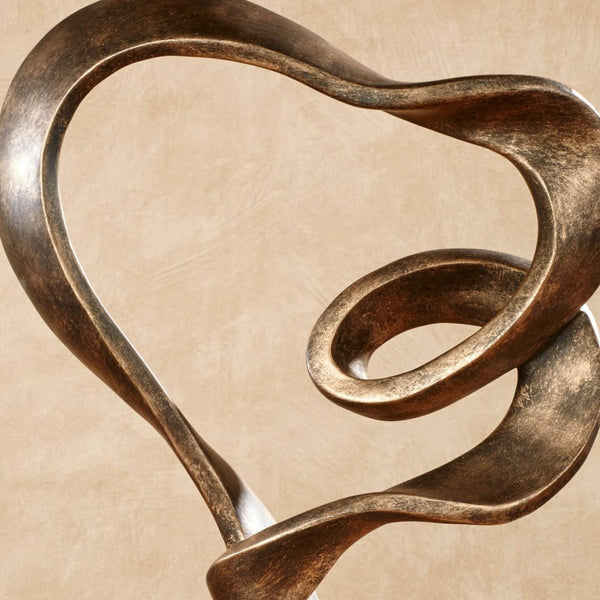 Abstract Heart Resin Sculpture – Antique Gold