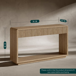 59" Fluted Console Table with Drawers & Storage