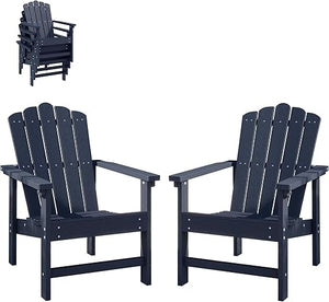 Stackable Adirondack Chair Set of 2 – HDPE Outdoor Patio Chair