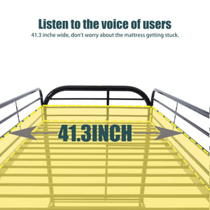 Twin Over Twin Metal Bunk Bed with Dual Ladders and Full-Length Guardrail
