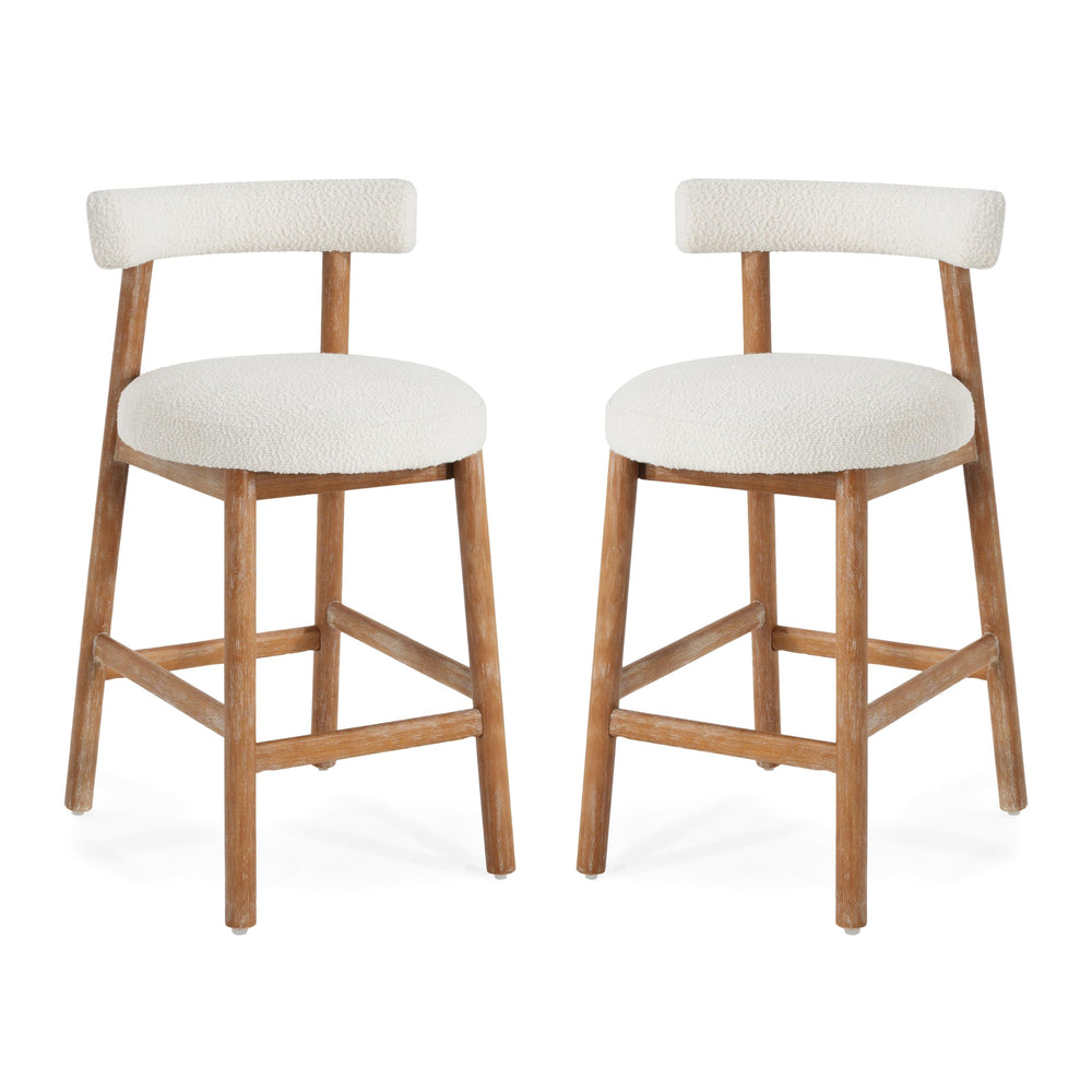 Boucle Counter Height Bar Stools, Set of 2